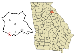 Madison County Georgia Incorporated and Unincorporated areas Hull Highlighted.svg