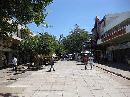 Main Mall, a pedestrianised street in central Gaborone