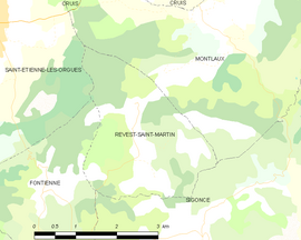 Mapa obce Revest-Saint-Martin