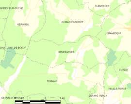 Mapa obce Semezanges