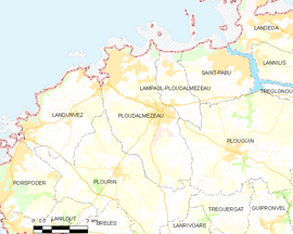 Mapa obce Ploudalmézeau
