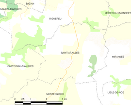 Mapa obce Saint-Arailles