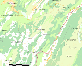 Mapa obce Les Molunes
