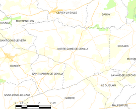 Mapa obce Notre-Dame-de-Cenilly