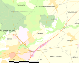 Mapa obce Chamant