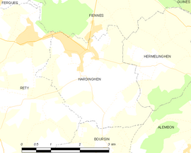 Mapa obce Hardinghen