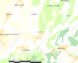 Mapa obce Aluze