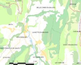 Mapa obce La Motte-en-Bauges