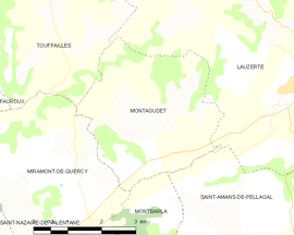 Mapa obce Montagudet
