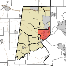 Location of Lawrenceburg Township in Dearborn County