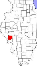 Map of Illinois highlighting Greene County