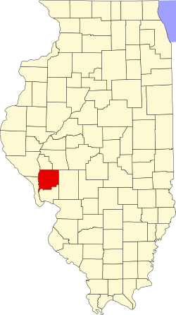 Map of Greene County within Illinois