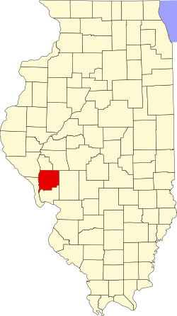 map of Illinois highlighting Greene County