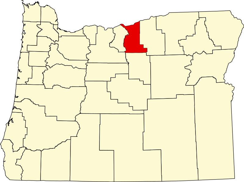 صورة:Map of Oregon highlighting Gilliam County.svg