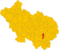 Locatie van Piedimonte San Germano in Frosinone (FR)