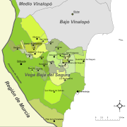 Términos municipales de la comarca Vega Baja del Segura.