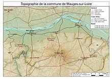 Carte topographique de la commune de Mauges-sur-Loire.