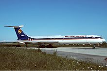 A Moscow Airways Ilyushin Il-62M at Sheremetyevo International Airport, Moscow, Russia. (1994) Moscow Airways Ilyushin Il-62 Goetting.jpg