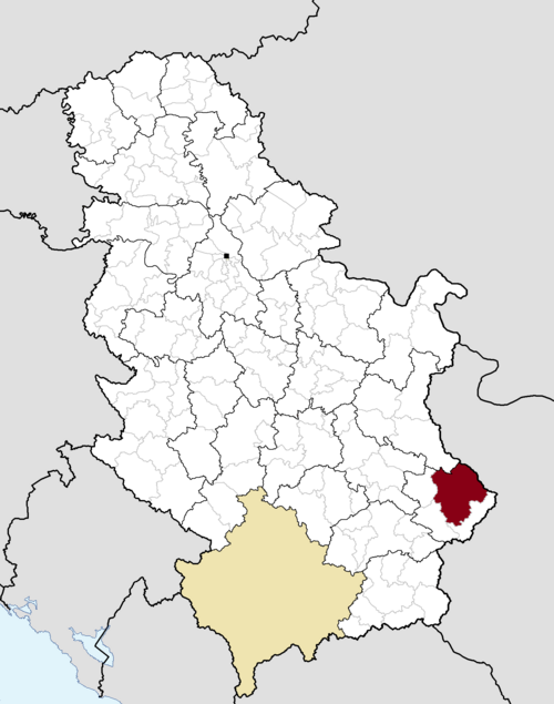 Location of the city of Pirot within Serbia