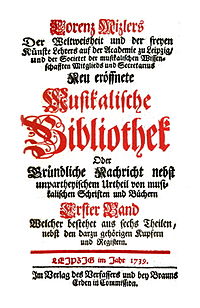 Biblioteca musical (Mizler) 1736 Titel.jpg