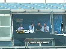 NFL on Fox announcers Matt Vasgersian and JC Pearson at Candlestick Park, November 16, 2008 NFL on Fox booth at Candlestick Park 11-16-08.JPG