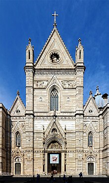 Naples Cathedral was built in 1313 Naples duomo facade.jpg