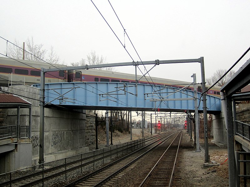 File:New Fairmount Line bridge at Readville station, December 2017.JPG