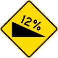 (W14-9) Steep descent (with grade)