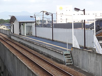 A view of the station platform and track.
