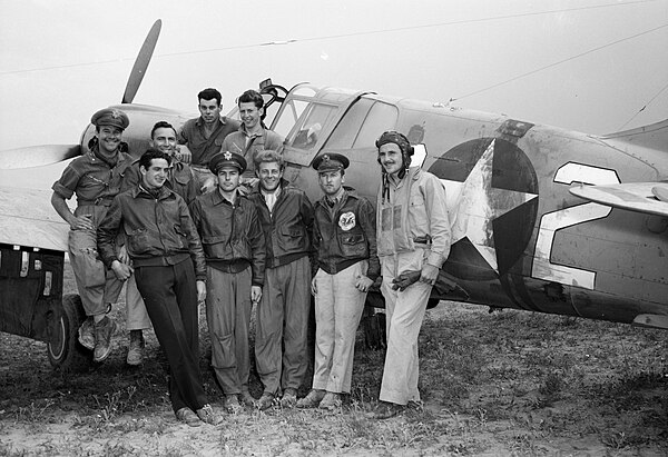 Pilots of the 64th FS, 57th FG, in North Africa, April 1943.