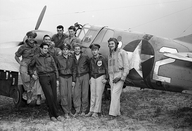 Pilots of the 64th FS, 57th FG, in North Africa, April 1943.