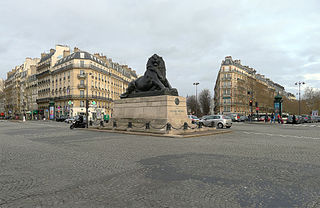Place Denfert-Rochereau square in Paris, France