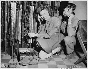 Telefonistas americanos durante la Conferencia de Potsdam, 1945.