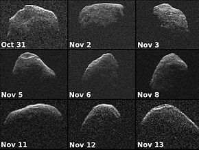 Goldstone radar images of asteroid 2007 PA8's Earth flyby in 2012 Pa8radar.jpg