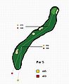 Typisches Doppel-Dogleg an einem Par-5-Loch Using