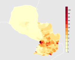 Paraguay population density (people per km ) Paraguay population density.png