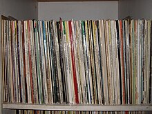 A shelf of collected vinyl records Part of Record Collection (5012173261).jpg