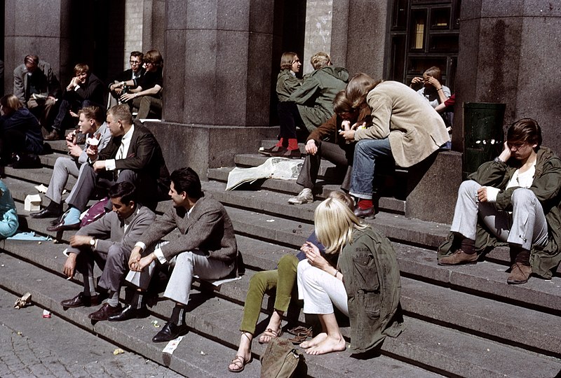 File:People on the steps of Konserthuset, Stockholm (1965).jpg