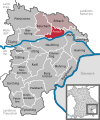 Lage der Gemeinde Perach im Landkreis Altötting