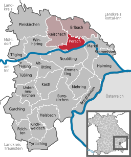 Läget för Perach i Landkreis Altötting