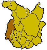 Localisation de la commune de Pescia à l'intérieur de la province de Pistoia