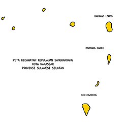 Peta kecamatan Kepulauan Sangkarrang ring Kota Makassar