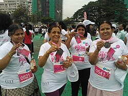 Women of all ages participating in the marathon Pink100.jpg