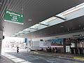 The platform of the BRT station. People are not allowed to walk through the road to the other platform.