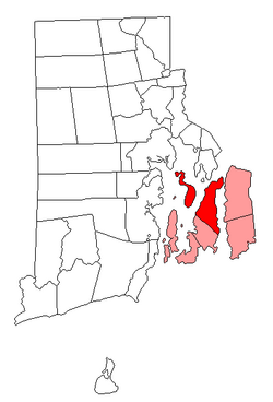 Location of Portsmouth in Newport County, Rhode Island