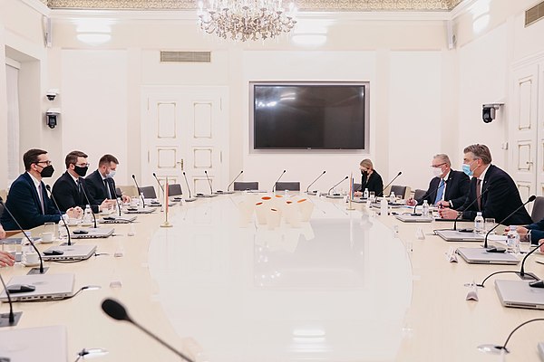 Ban Jelačić Hall, the main hall for bilateral meetings in Banski dvori complex