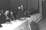 REBECCA SIEFF SPEAKING DURING THE OPENING SESSION OF THE 8TH CONGRESS OF THE WORLD "WIZO" ORGANIZATION IN TEL AVIV. ON THE L, PROF. HAIM WEIZMAN. רבקהD4-076.jpg