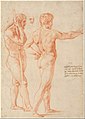 De Slag om Ostia: Naaktstudie, Albertina (met aantekening van Dürer)