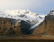 Receding glacier on the southern flank