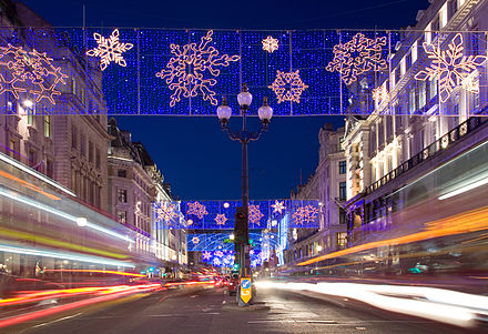 Christmas lights on Regent Street, London